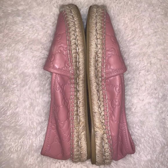 Gucci Pink Leather Espadrilles 35.5/5.5 - Picture 2 of 3
